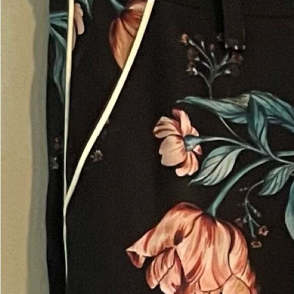 NICHOLAS Black Floral Silk Pants Size 2 - Picture 8 of 8